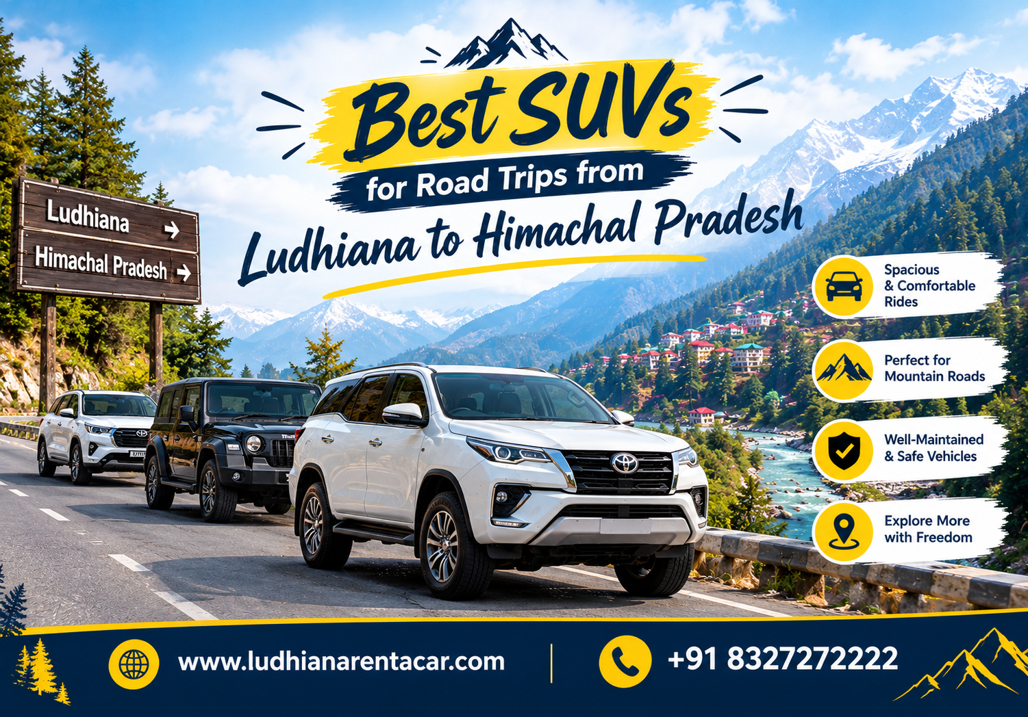Best SUVs for Road Trips from Ludhiana to Himachal Pradesh
